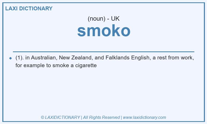 Definition smoko in British English