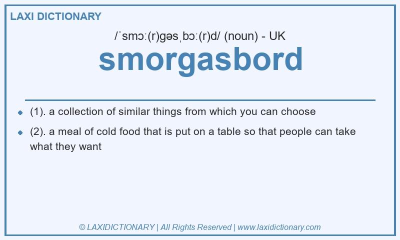 Definition smorgasbord in British English