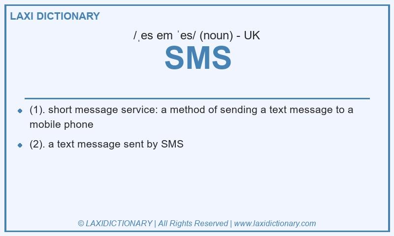 Definition SMS in British English