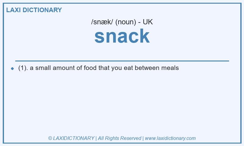 Definition snack in British English
