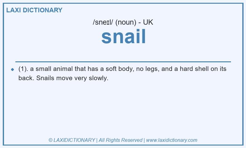 Definition snail in British English