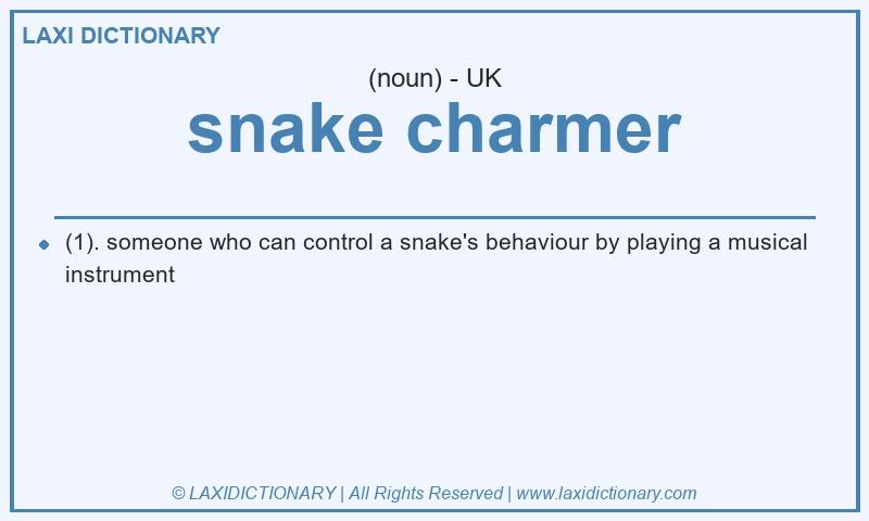 Definition snake charmer in British English