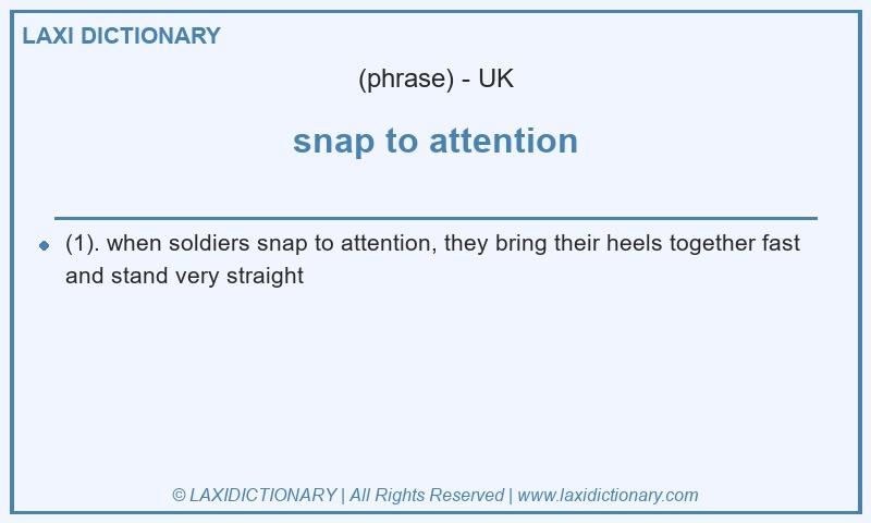 Definition snap to attention in British English