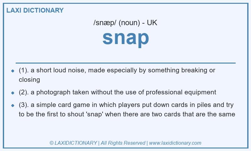 Definition snap in British English