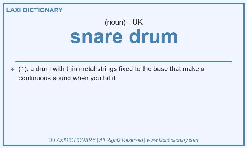 Definition snare drum in British English