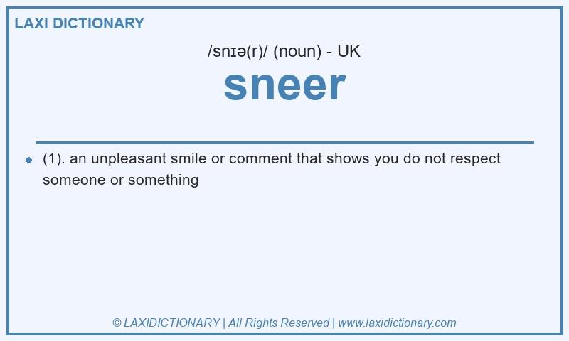 Definition sneer in British English