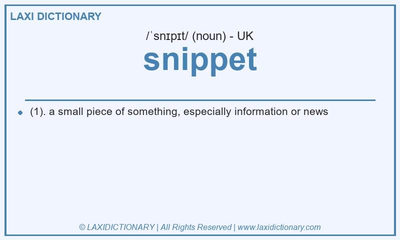Definition snippet in British English