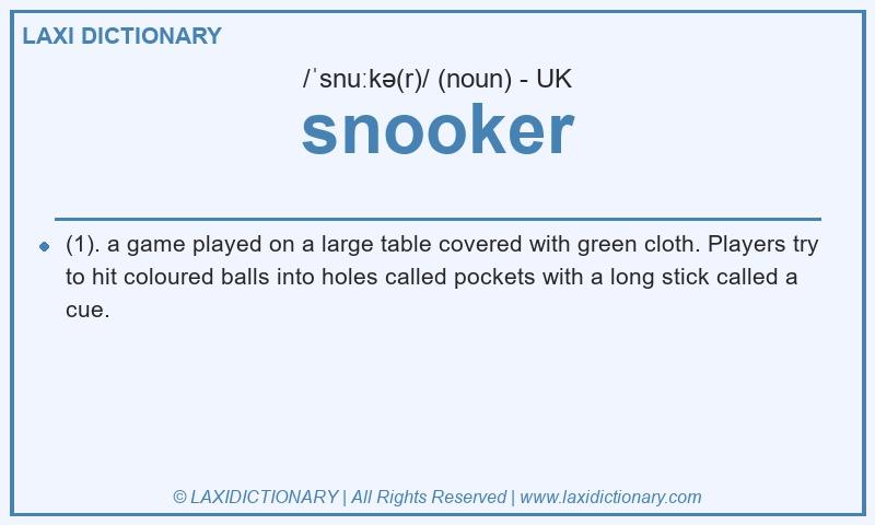 Definition snooker in British English