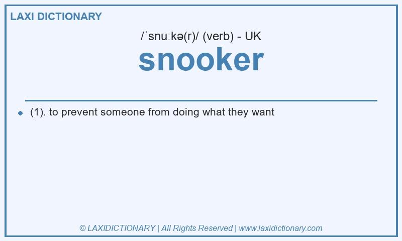 Definition snooker in British English