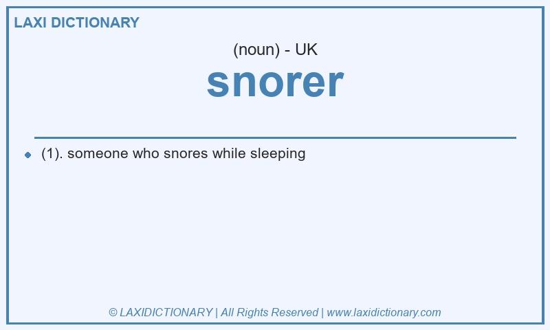 Definition snorer in British English