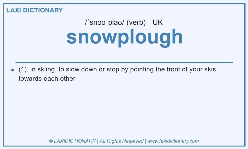 Definition snowplough in British English