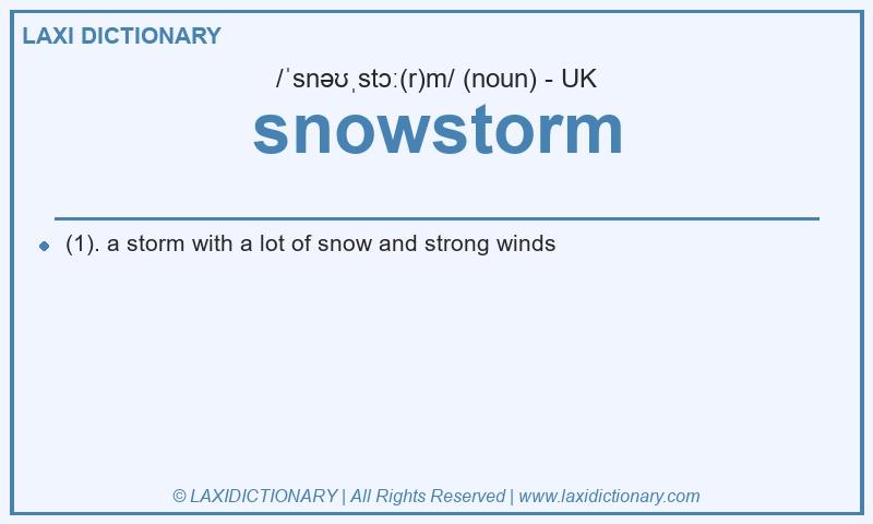 Definition snowstorm in British English