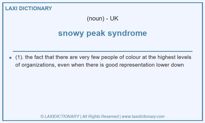 Definition snowy peak syndrome in British English
