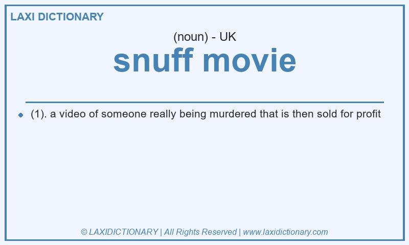 Definition snuff movie in British English