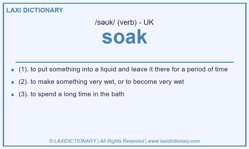 Definition soak in British English