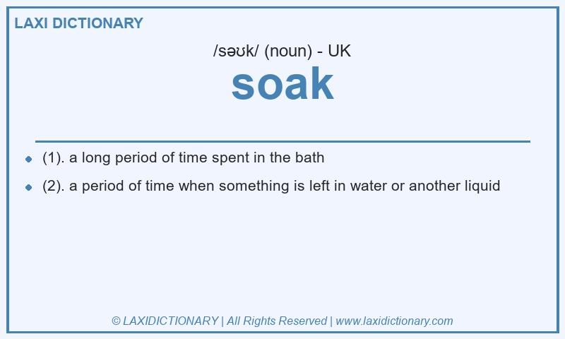 Definition soak in British English