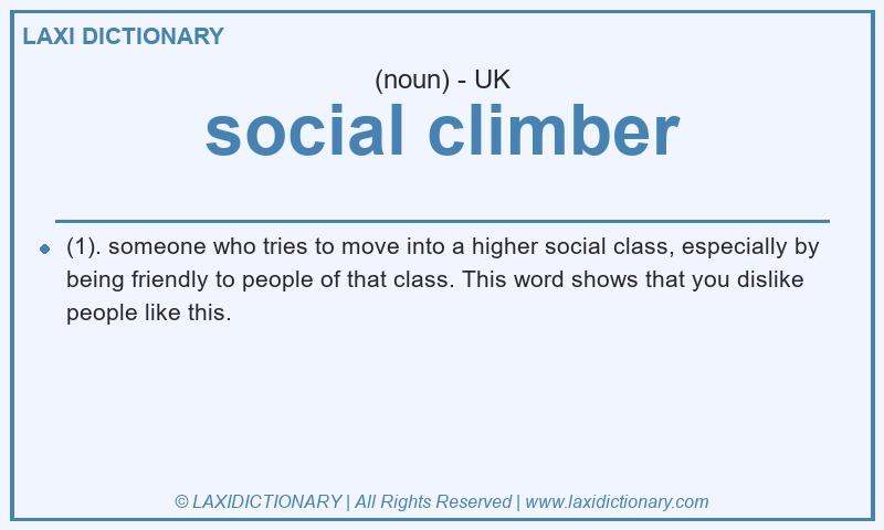 Definition social climber in British English