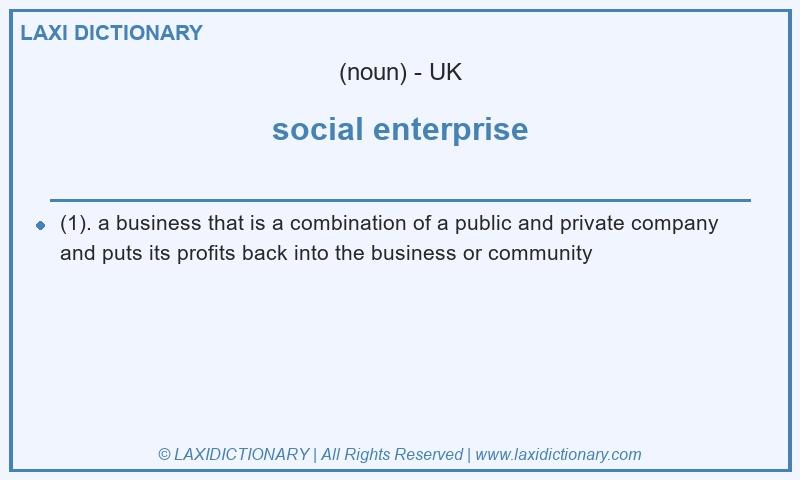 Definition social enterprise in British English