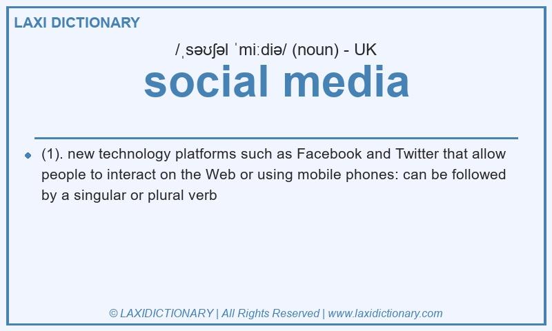 Definition social media in British English