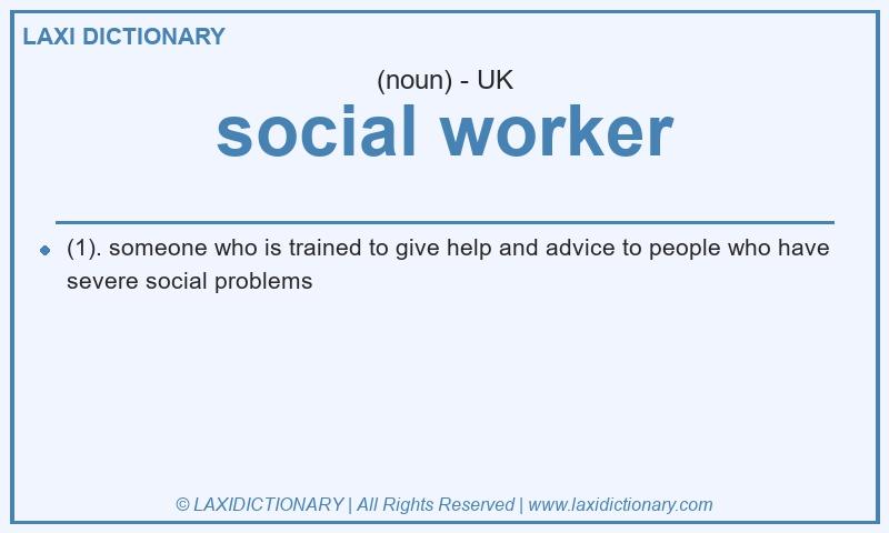 Definition social worker in British English