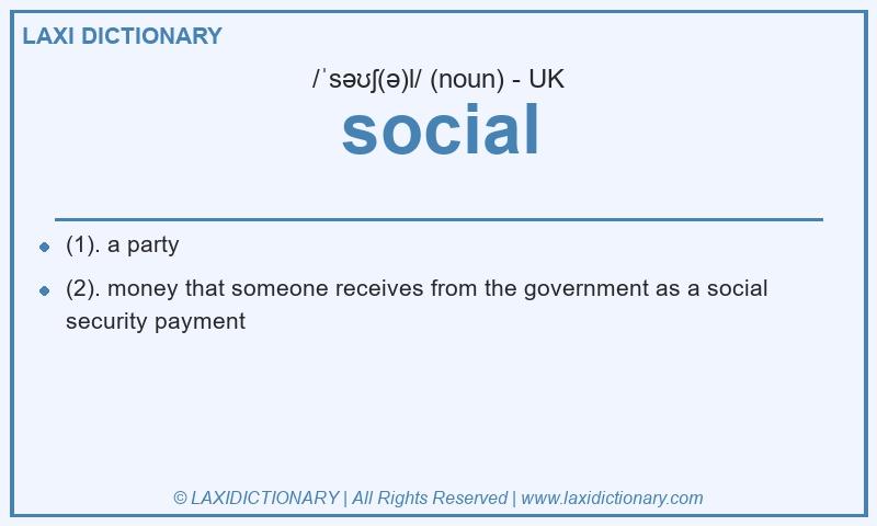 Definition social in British English