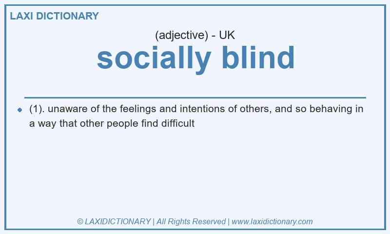 Definition socially blind in British English