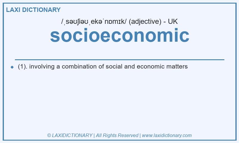 Definition socioeconomic in British English