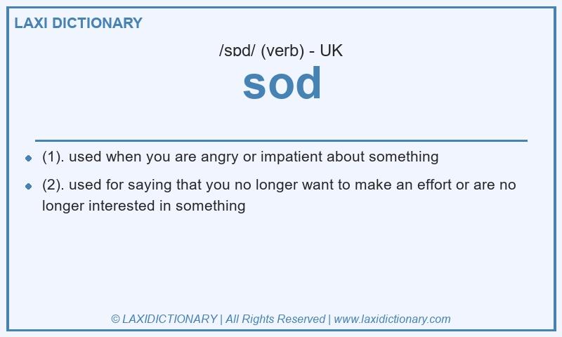 Definition sod in British English