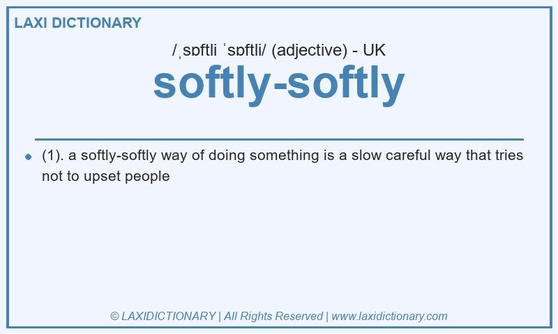 Definition softly-softly in British English