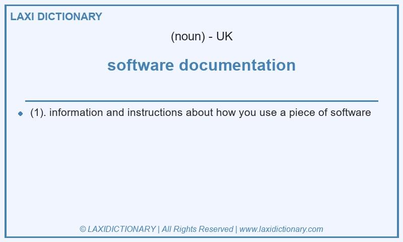 Definition software documentation in British English