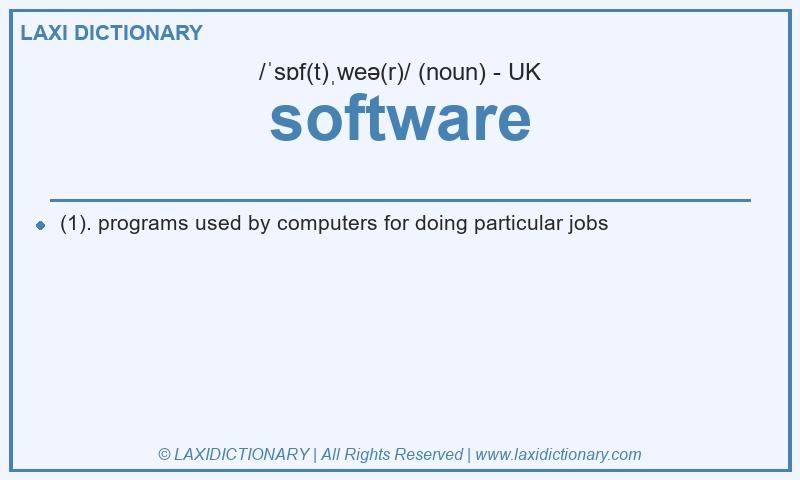 Definition software in British English
