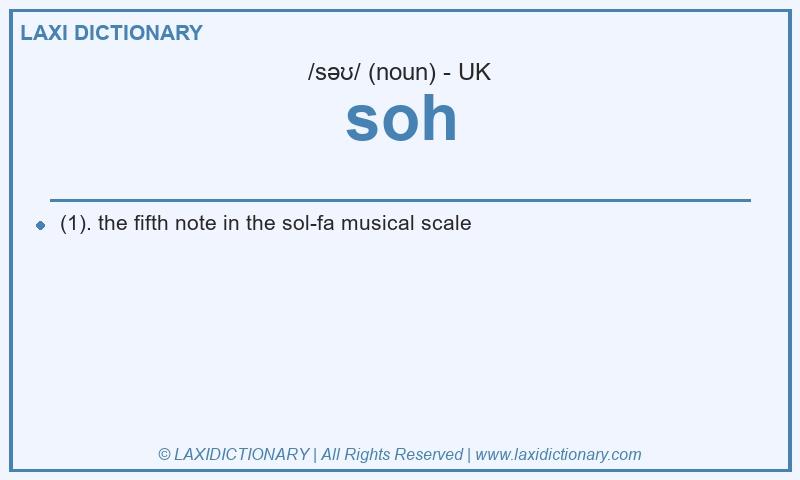 Definition soh in British English
