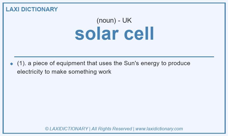 Definition solar cell in British English