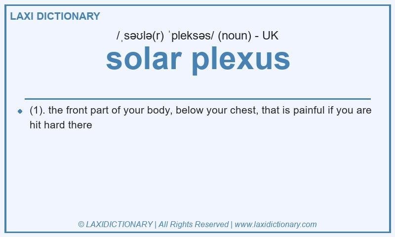 Definition solar plexus in British English