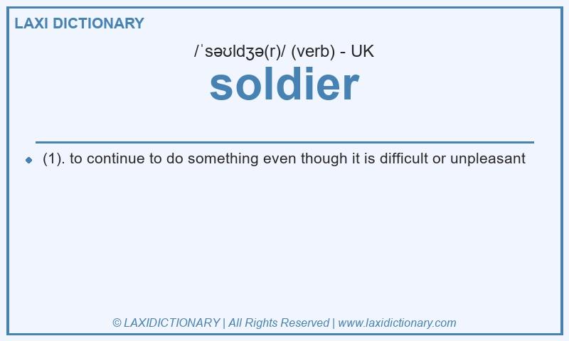 Definition soldier in British English