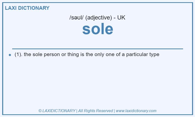 Definition sole in British English