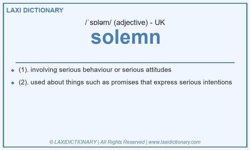 Definition solemn in British English
