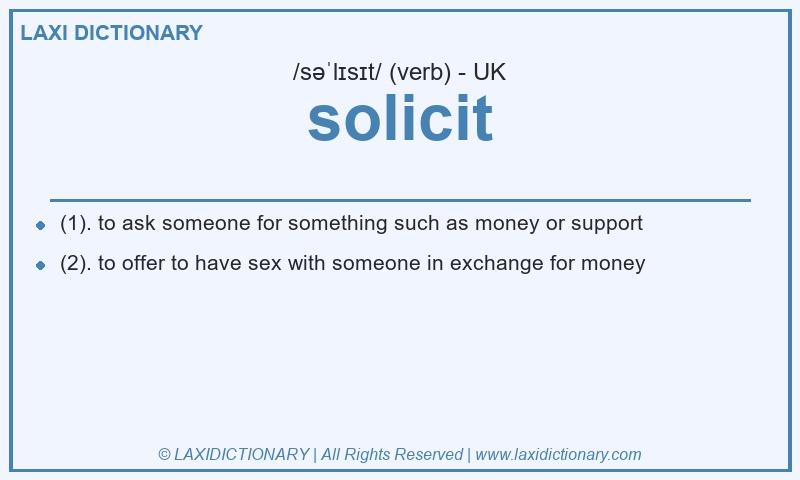 Definition solicit in British English