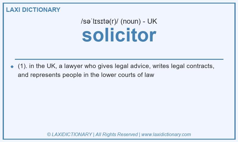 Definition solicitor in British English