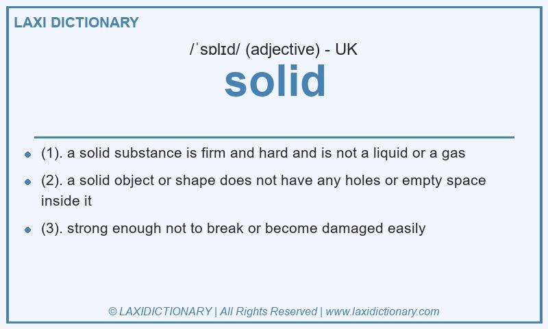 Definition solid in British English