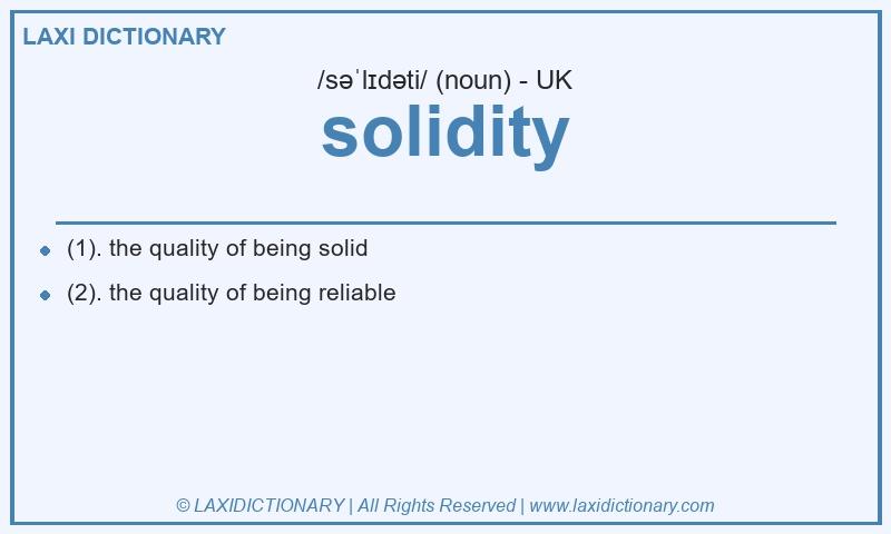 Definition solidity in British English