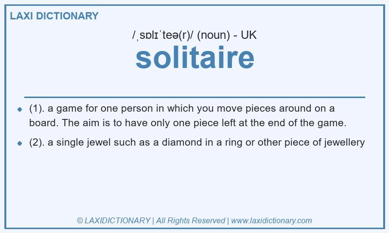 Definition solitaire in British English
