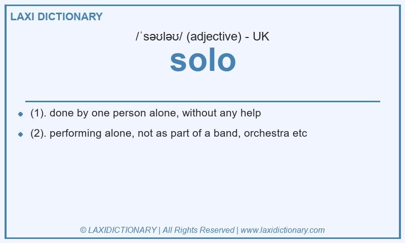 Definition solo in British English