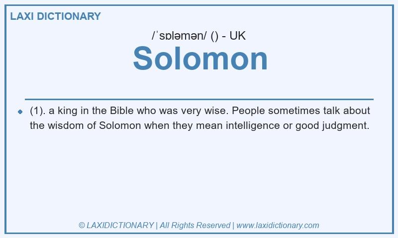 Definition Solomon in British English