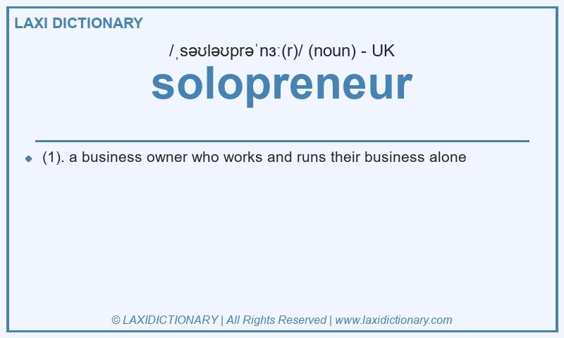 Definition solopreneur in British English