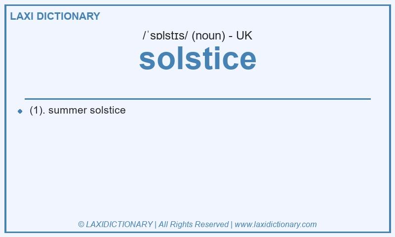 Definition solstice in British English