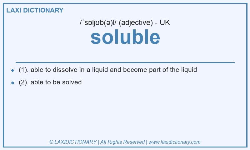 Definition soluble in British English