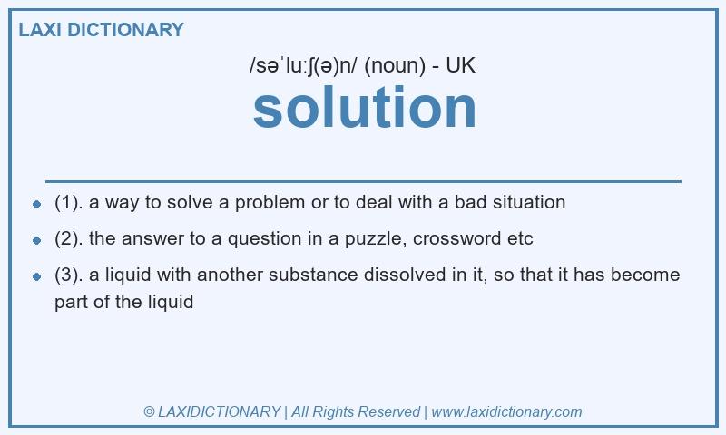 Definition solution in British English