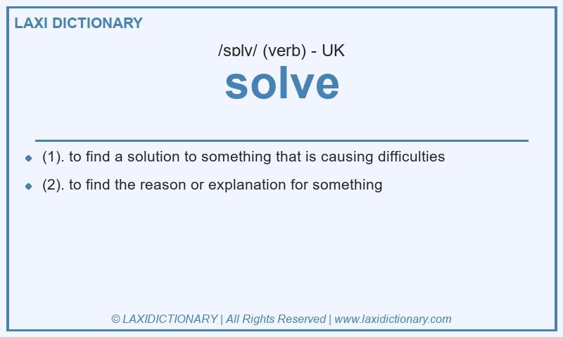 Definition solve in British English