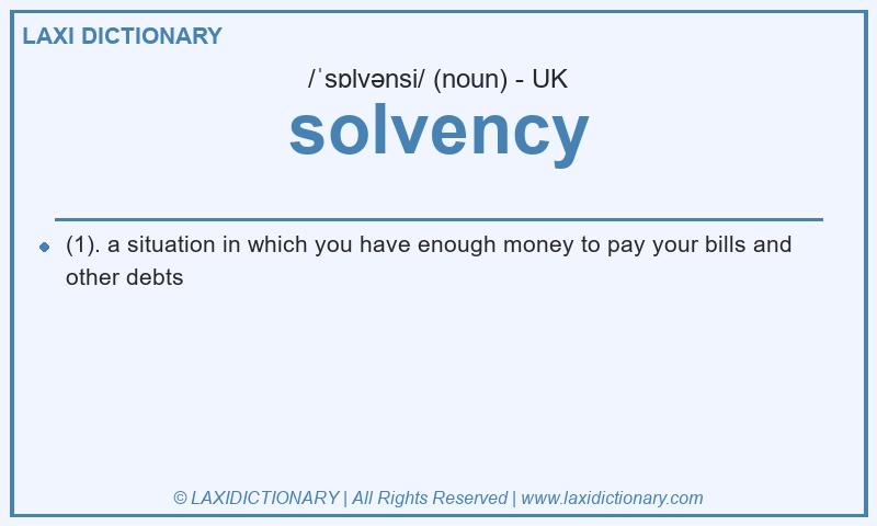 Definition solvency in British English